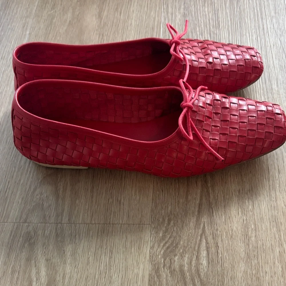 EUC Freda Salvador Jada Square Toe Ballet Flats in Red Size 10 - Picture 13 of 16